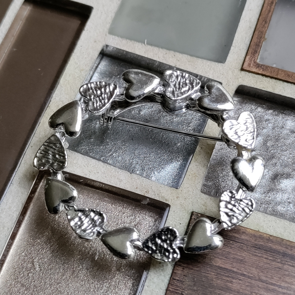 Vintage Hearts brooch